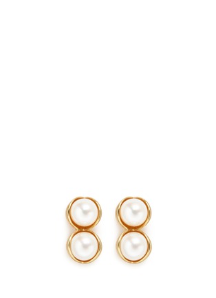 Main View - Click To Enlarge - BELINDA CHANG - 'Fruity Twin' 18k yellow gold plated double pearl earrings