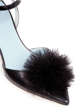 Detail View - Click To Enlarge - FRANCES VALENTINE - 'Willow' pompom leather pumps