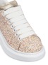 Detail View - Click To Enlarge - ALEXANDER MCQUEEN - Chunky outsole coarse glitter metallic leather sneakers