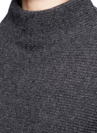 Detail View - Click To Enlarge - VINCE - Horizontal rib knit funnel neck sweater