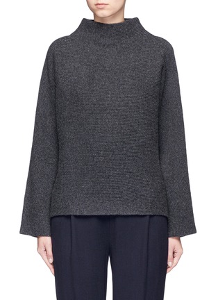 Main View - Click To Enlarge - VINCE - Horizontal rib knit funnel neck sweater