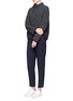 Figure View - Click To Enlarge - VINCE - Horizontal rib knit funnel neck sweater