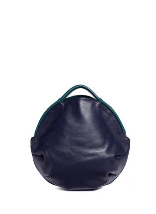 Detail View - Click To Enlarge - A-ESQUE - 'Petal Pure' split handle colourblock leather bag