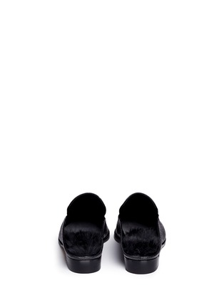 Back View - Click To Enlarge - CLERGERIE - 'Alicef' fur lined croc embossed leather mules