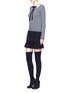 Figure View - Click To Enlarge - ALICE & OLIVIA - 'Jensyn' strass collar intarsia neck tie wool sweater