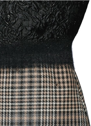 Detail View - Click To Enlarge - 3.1 PHILLIP LIM - Floral cloqué houndstooth hem puff sleeve top