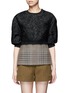 Main View - Click To Enlarge - 3.1 PHILLIP LIM - Floral cloqué houndstooth hem puff sleeve top