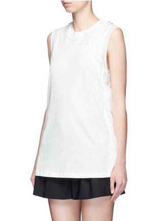 Front View - Click To Enlarge - 3.1 PHILLIP LIM - Cascading silk trim tank top