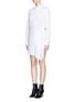 Front View - Click To Enlarge - 3.1 PHILLIP LIM - Asymmetric apron cotton shirt dress
