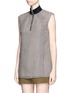 Front View - Click To Enlarge - 3.1 PHILLIP LIM - Houndstooth wool sleeveless boxy top