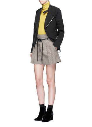 Figure View - Click To Enlarge - 3.1 PHILLIP LIM - Origami pleated houndstooth wool shorts