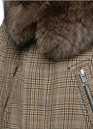Detail View - Click To Enlarge - 3.1 PHILLIP LIM - Fox fur hood glen plaid wool coat