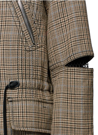 Detail View - Click To Enlarge - 3.1 PHILLIP LIM - Fox fur hood glen plaid wool coat