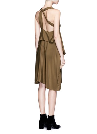 Back View - Click To Enlarge - 3.1 PHILLIP LIM - Stapled chest panel silk dress