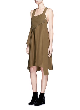 Figure View - Click To Enlarge - 3.1 PHILLIP LIM - Stapled chest panel silk dress