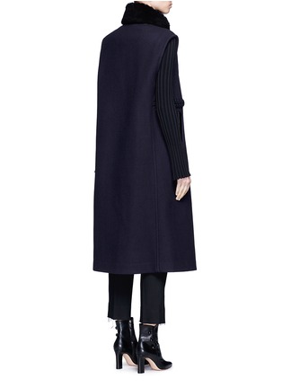 Back View - Click To Enlarge - 3.1 PHILLIP LIM - Lambskin shearling collar lace-up sleeveless peacoat