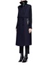 Front View - Click To Enlarge - 3.1 PHILLIP LIM - Lambskin shearling collar lace-up sleeveless peacoat
