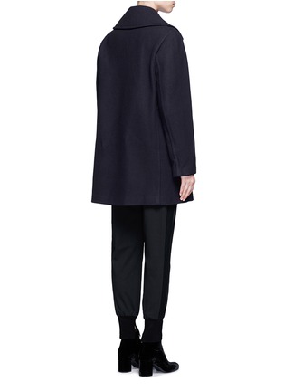 Back View - Click To Enlarge - 3.1 PHILLIP LIM - Lace-up virgin wool blend peacoat