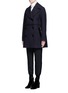 Front View - Click To Enlarge - 3.1 PHILLIP LIM - Lace-up virgin wool blend peacoat