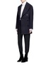 Figure View - Click To Enlarge - 3.1 PHILLIP LIM - Lace-up virgin wool blend peacoat