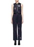 Main View - Click To Enlarge - 3.1 PHILLIP LIM - 'Ginkgo' leaf sequin belted satin jumpsuit