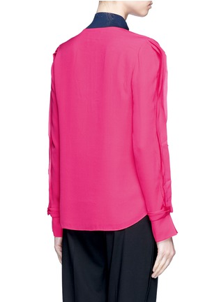 Back View - Click To Enlarge - 3.1 PHILLIP LIM - Cascading ribbon trim silk crepe blouse
