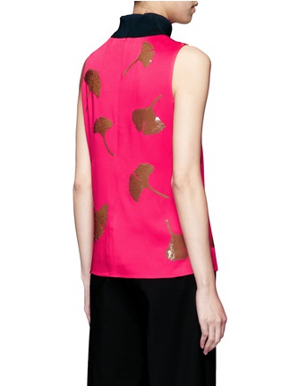 Back View - Click To Enlarge - 3.1 PHILLIP LIM - 'Ginkgo' leaf sequin satin tank top