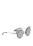 Figure View - Click To Enlarge - FENDI - 'Eyeshine' metal round cat eye mirror sunglasses