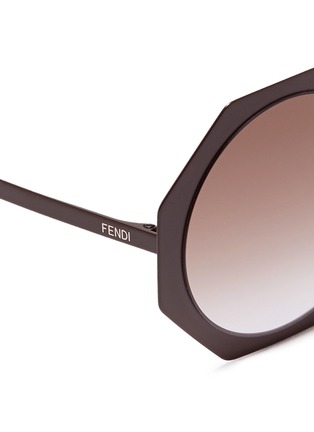 Detail View - Click To Enlarge - FENDI - 'Fendi Facets' matte metal octagon sunglasses