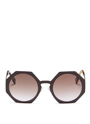 Main View - Click To Enlarge - FENDI - 'Fendi Facets' matte metal octagon sunglasses