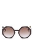 Main View - Click To Enlarge - FENDI - 'Fendi Facets' matte metal octagon sunglasses