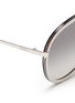 Detail View - Click To Enlarge - FENDI - 'Funky Angle' acetate rim metal aviator sunglasses