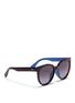 Figure View - Click To Enlarge - FENDI - Colourblock acetate round cat eye sunglasses