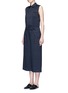 Front View - Click To Enlarge - VINCE - Belted wide leg utility jumpsuit