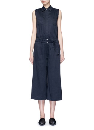 Main View - Click To Enlarge - VINCE - Belted wide leg utility jumpsuit