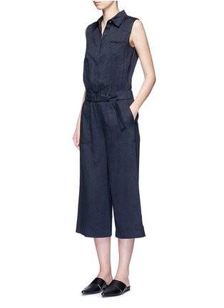 Figure View - Click To Enlarge - VINCE - Belted wide leg utility jumpsuit