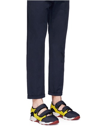 Figure View - Click To Enlarge - MARNI - Colourblock double strap sneakers