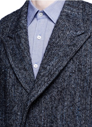 Detail View - Click To Enlarge - CAMOSHITA - Wool-mohair blend herringbone coat