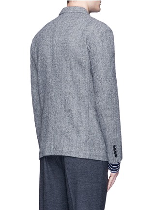 Back View - Click To Enlarge - CAMOSHITA - Check plaid woven wool soft blazer