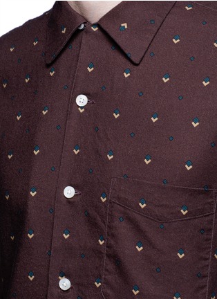 Detail View - Click To Enlarge - CAMOSHITA - Diamond print cotton blend shirt