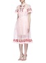 Figure View - Click To Enlarge - 68244 - 'Elette' floral embroidery silk organza dress