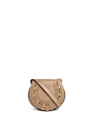 Main View - Click To Enlarge - CHLOÉ - 'Marcie' small chain flap leather crossbody saddle bag
