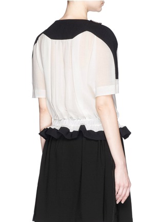 Back View - Click To Enlarge - ISABEL MARANT - 'Rayner' smocked waist cotton chiffon top