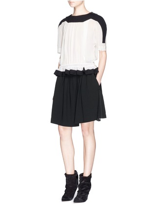 Figure View - Click To Enlarge - ISABEL MARANT - 'Rayner' smocked waist cotton chiffon top