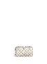 Main View - Click To Enlarge - RODO - Crystal pearl lattice box clutch