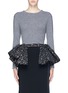 Main View - Click To Enlarge - DRIES VAN NOTEN - 'Sinti' geometric Lurex dot jacquard peplum belt