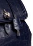 Detail View - Click To Enlarge - ALEXANDER MCQUEEN - 'Padlock' skull croc embossed leather backpack