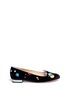 Main View - Click To Enlarge - CHARLOTTE OLYMPIA - 'Abstract Kitty' velvet flats