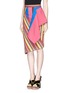 Front View - Click To Enlarge - PETER PILOTTO - Rainbow stripe fold panel asymmetric skirt