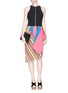 Figure View - Click To Enlarge - PETER PILOTTO - Rainbow stripe fold panel asymmetric skirt
